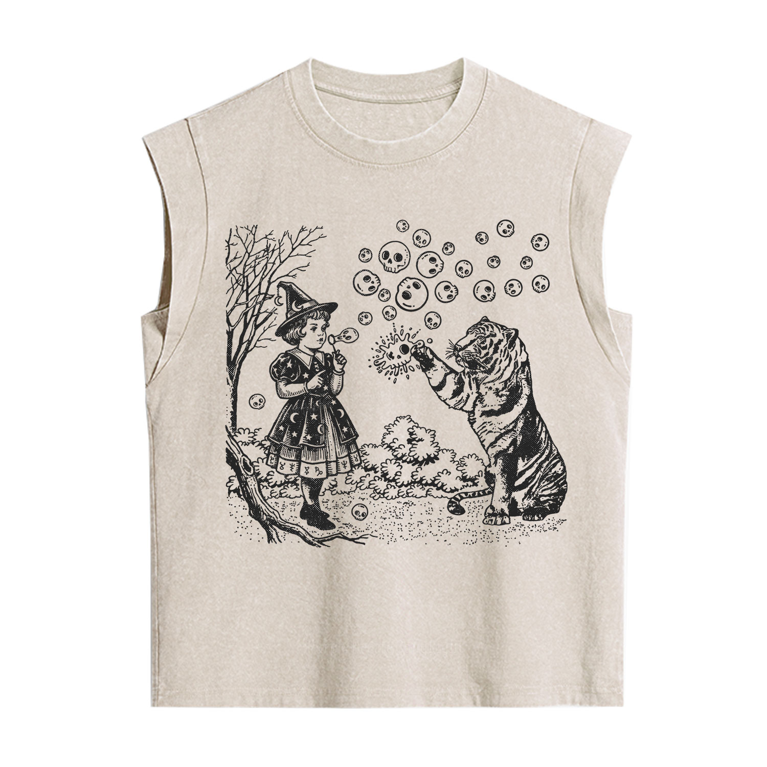 Purplehecate Girl and Tiger Vintage Washed Tank