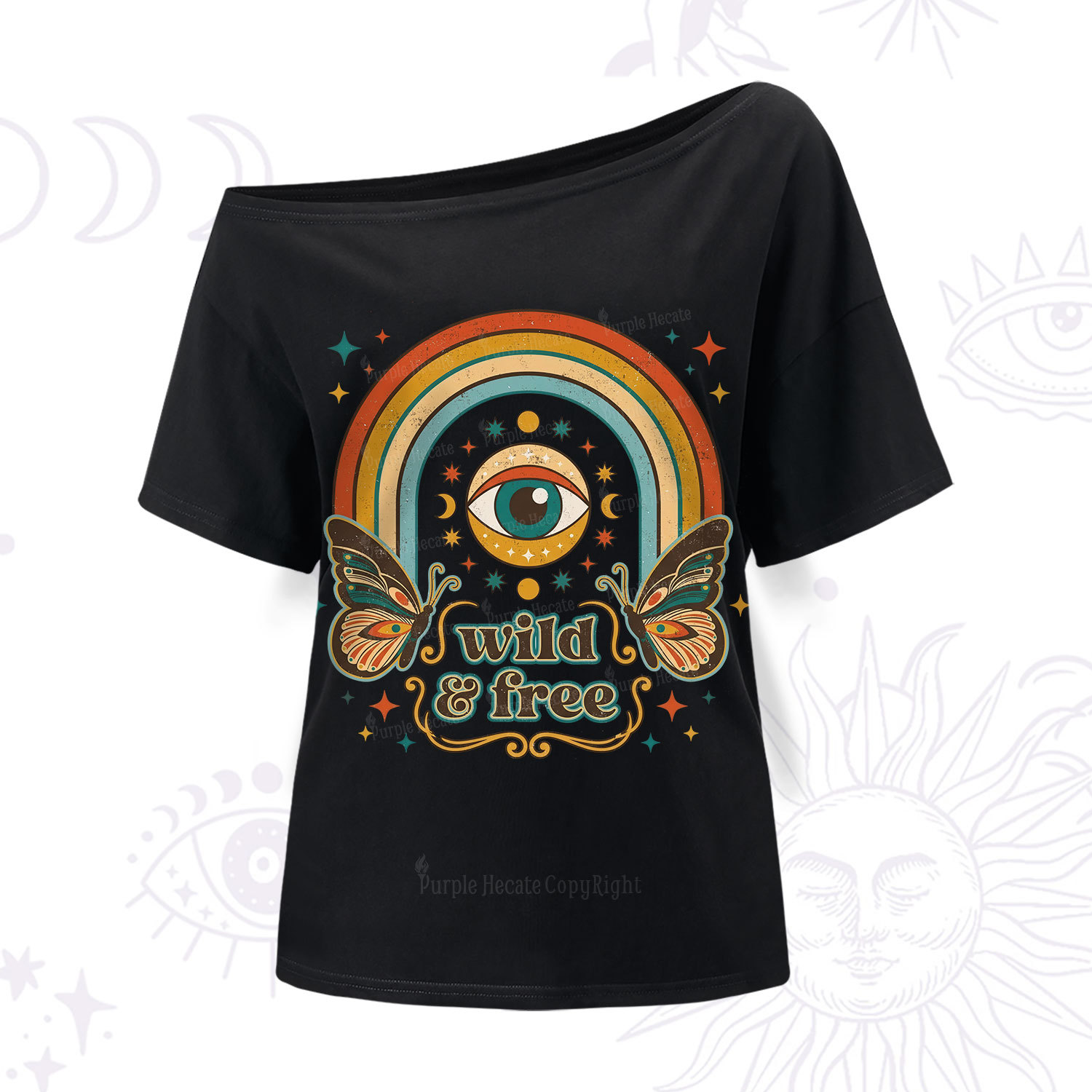 Purplehecate Wild And Free One Shoulder T-Shir