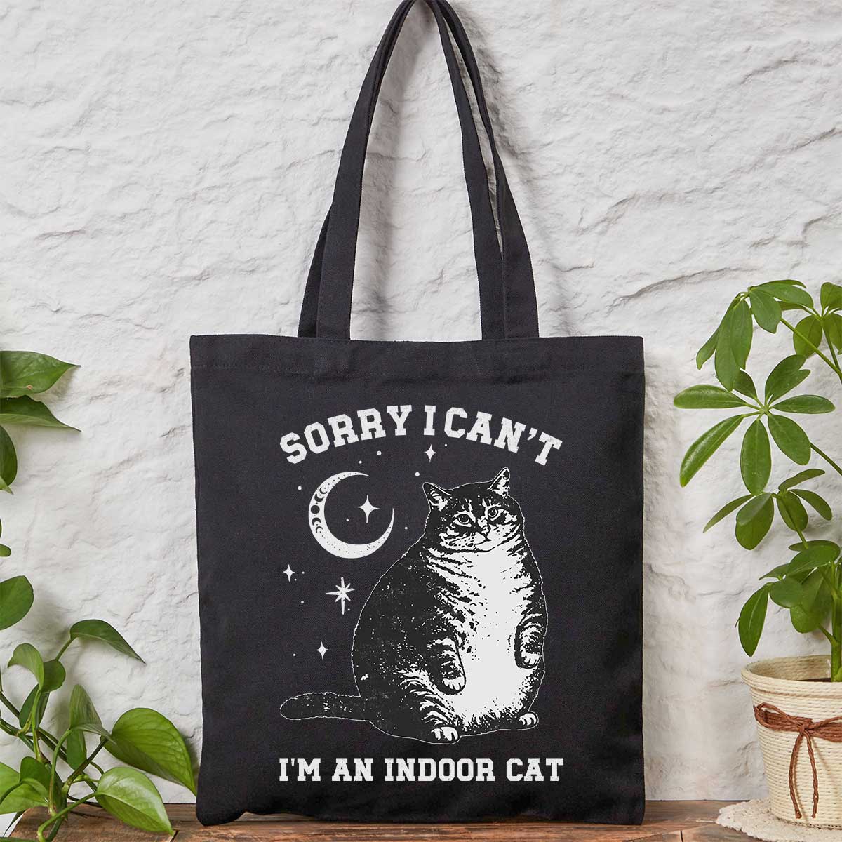 Purplehecate Sorry I Can't Go I'm an Indoor Cat Tote Bag