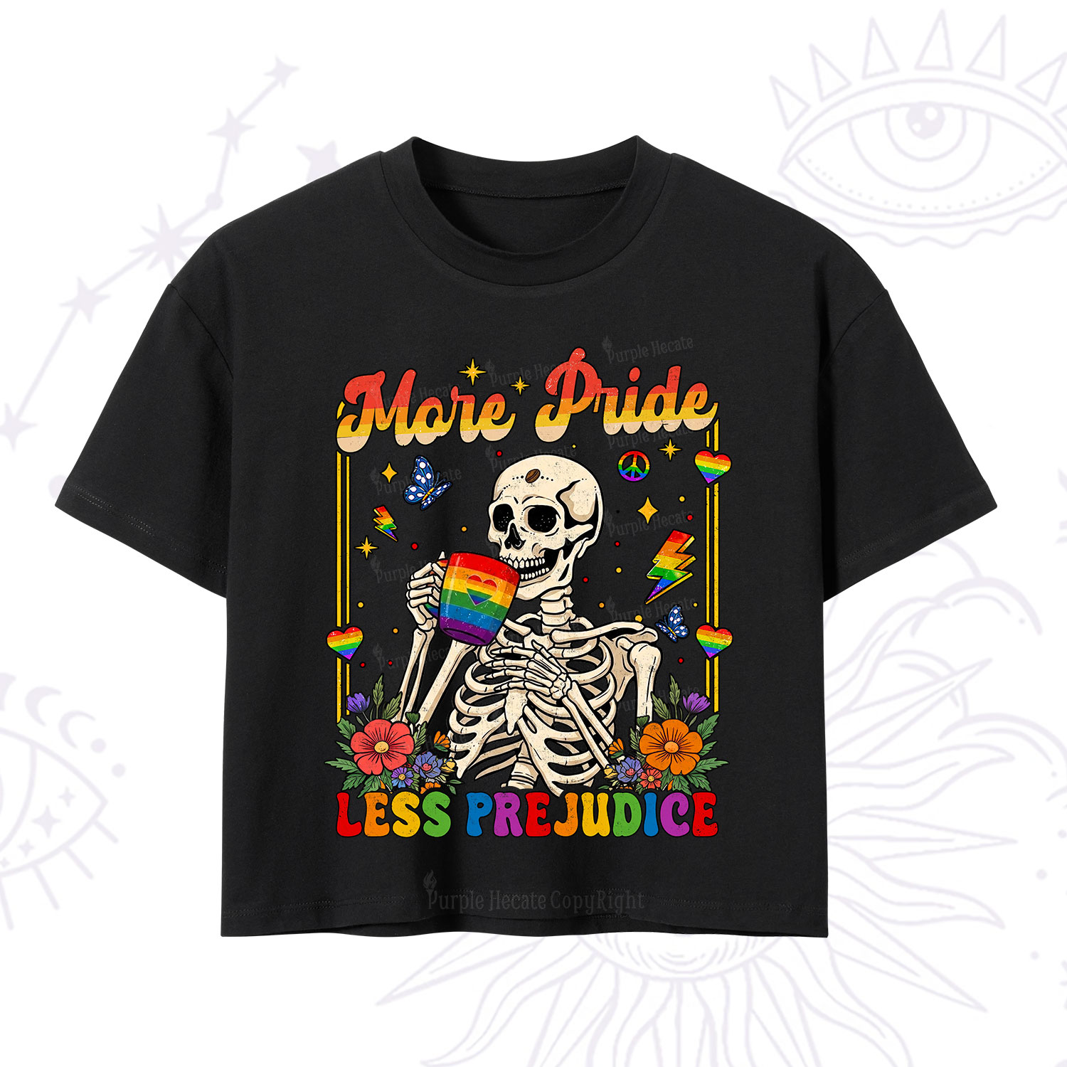 Purplehecate More Pride Less Prejudice Skeleton Crop T-Shirt