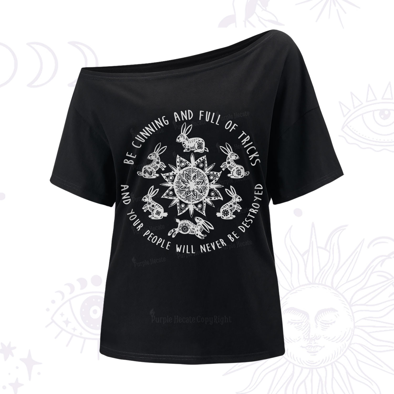 Purplehecate Cunning Rabbit Protection Spell One Shoulder T-Shirt