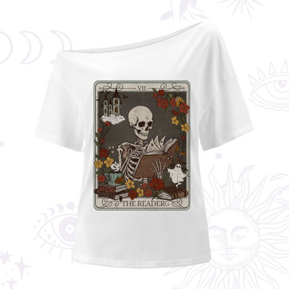 Purplehecate The Reader Tarot Card One Shoulder T-Shirt