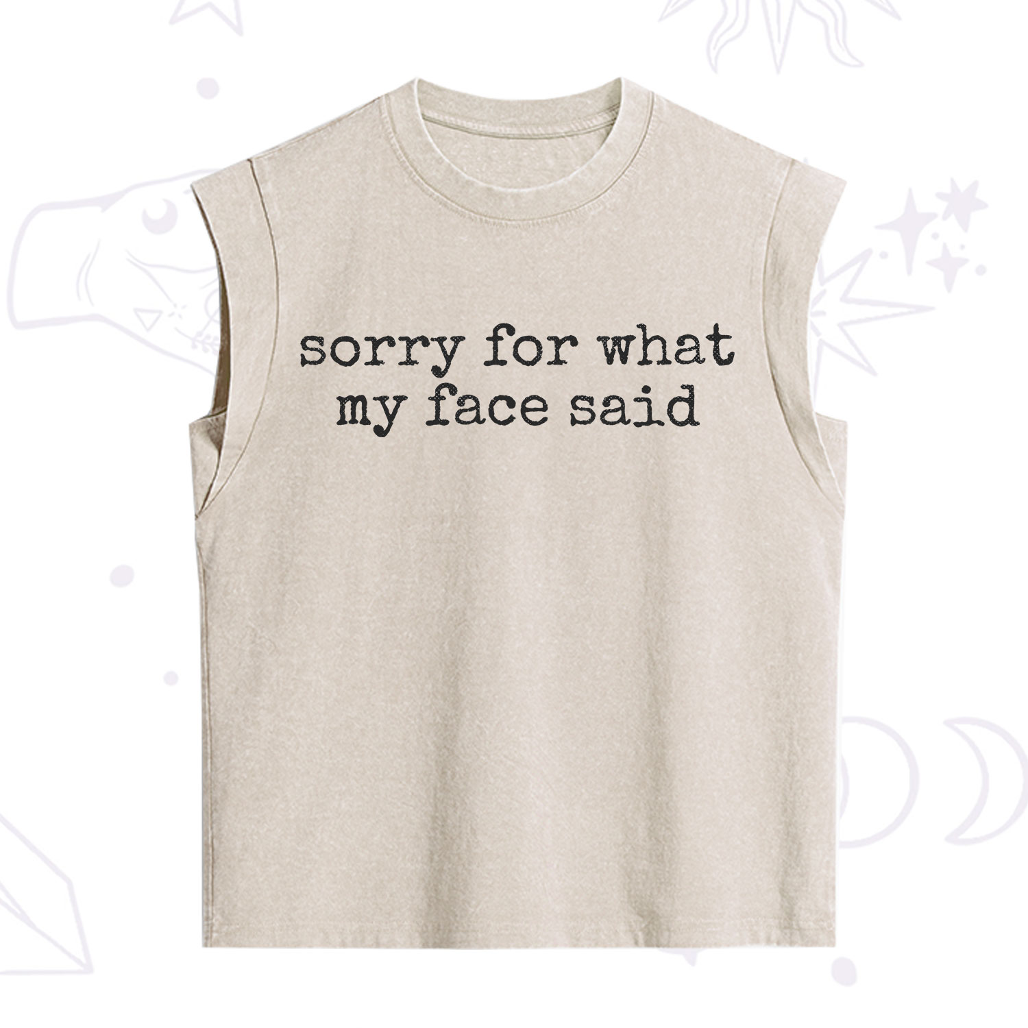 Purplehecate Sorry for What My Face Said Vintage Washed Tank