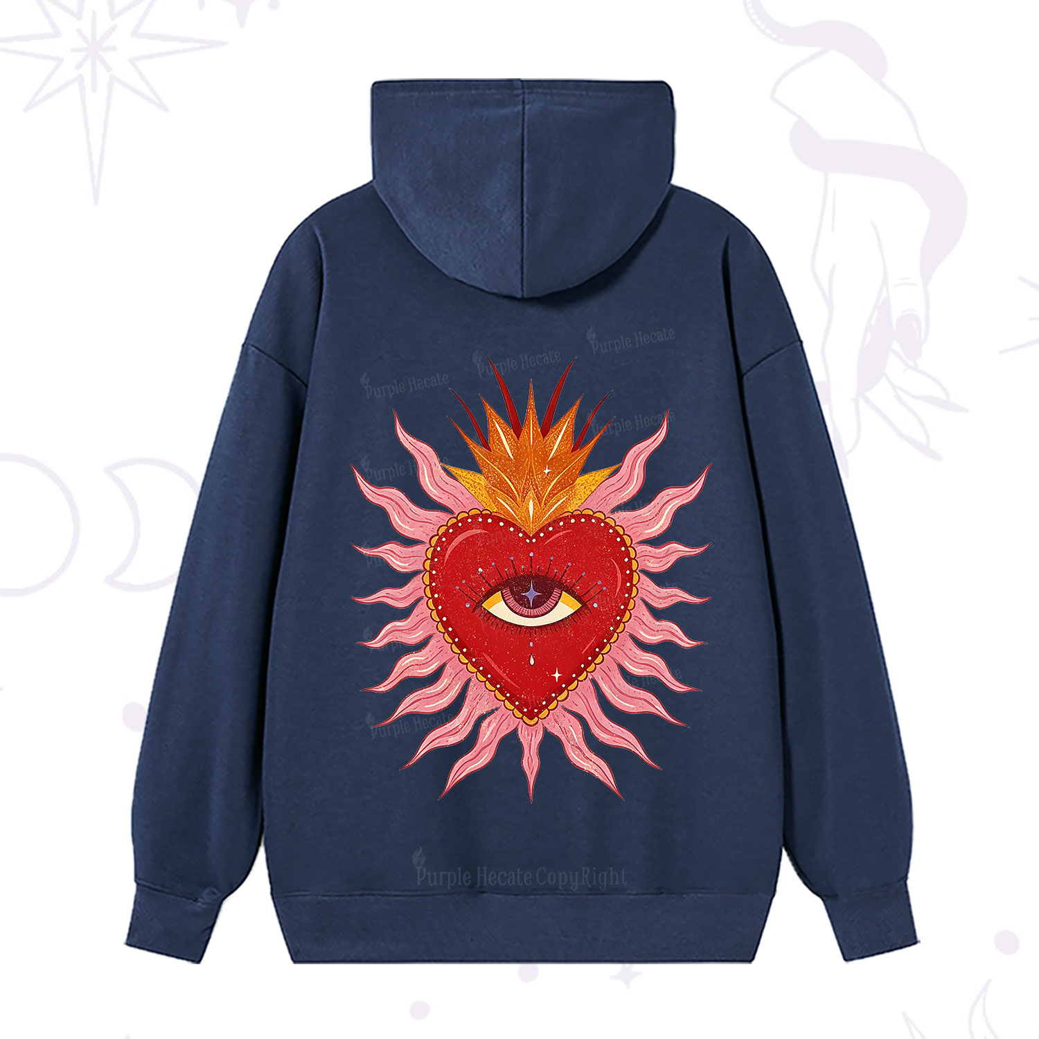 Purplehecate Sacred Flame Heart Hoodie