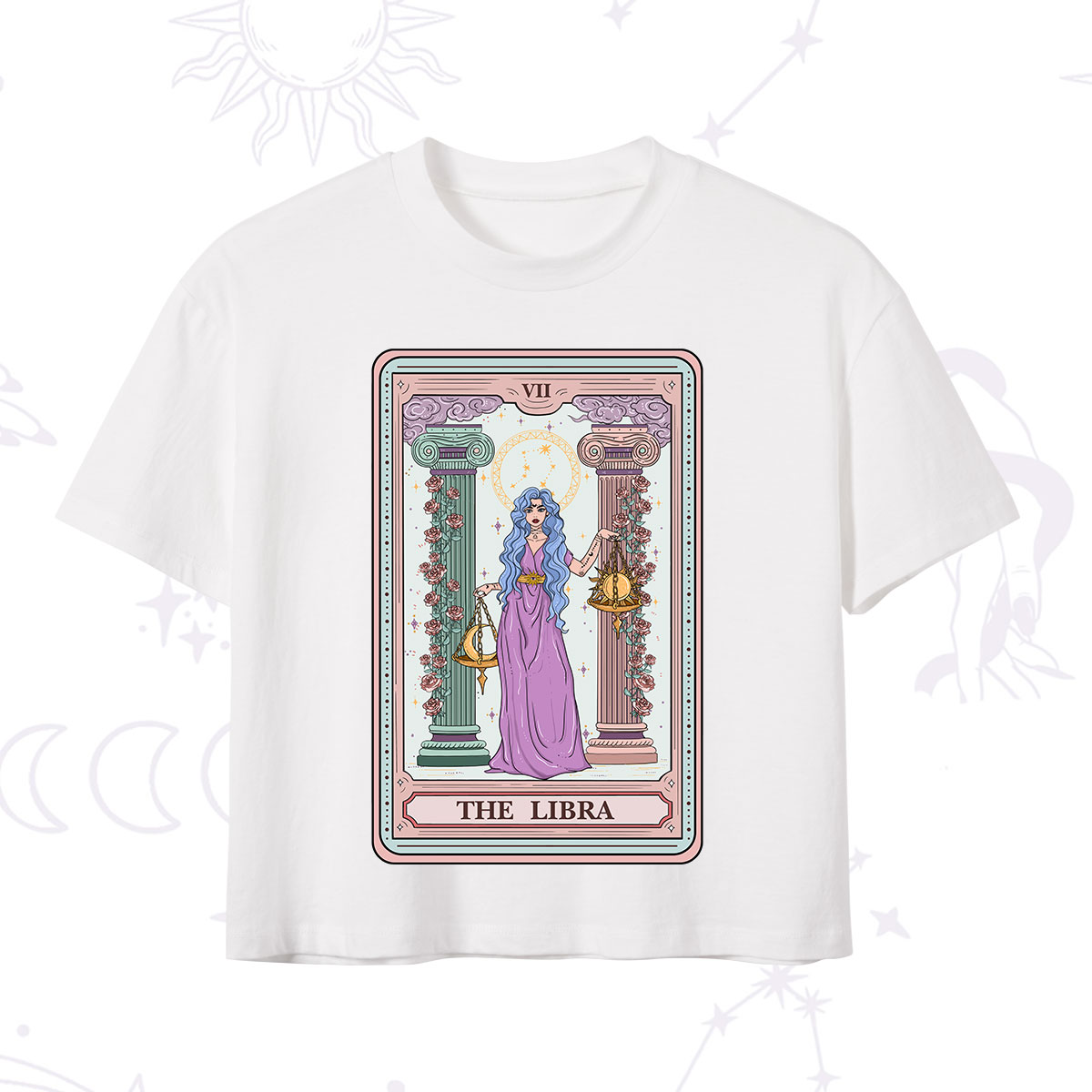 Purplehecate The Libra Goddess Tarot Crop T-Shirt