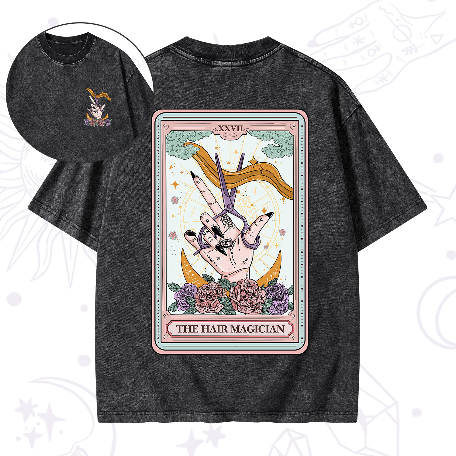 Purplehecate The Hair Magician Tarot Washed T-Shirt