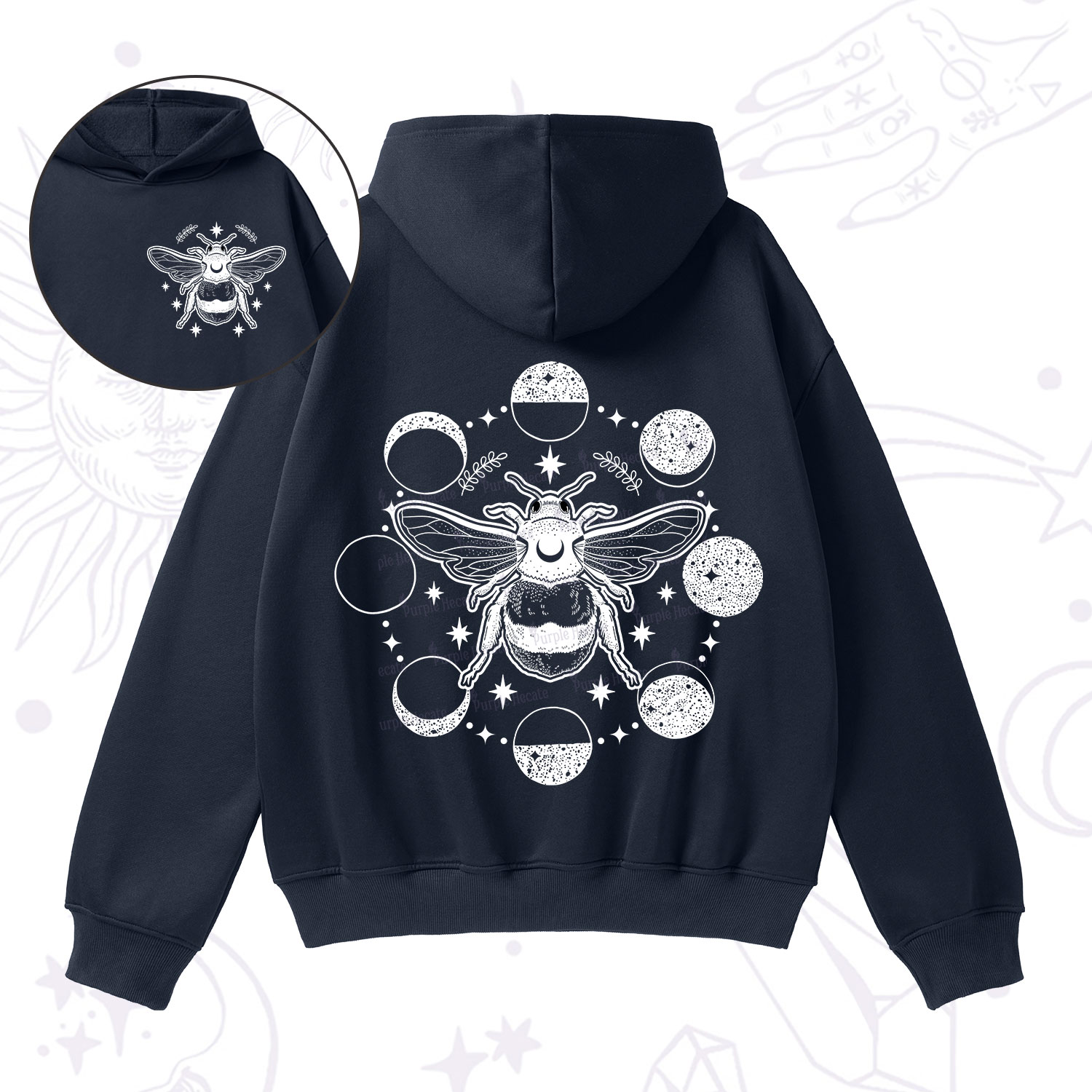 Purplehecate Moon Bee Fleece Hoodie Suit