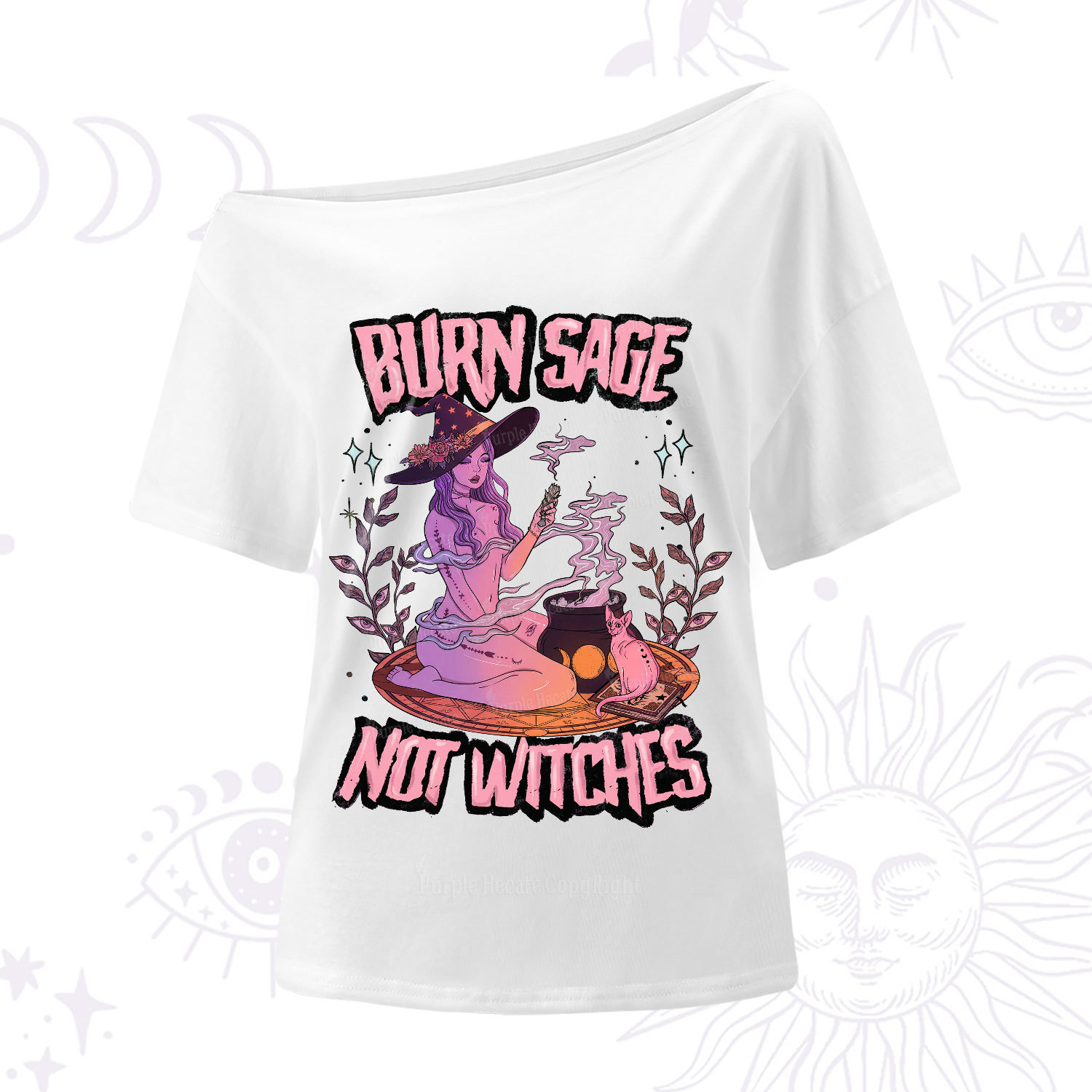 Purplehecate Burn Sage Not Witches One Shoulder T-Shirt