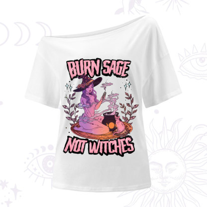 Purplehecate Burn Sage Not Witches One Shoulder T-Shirt