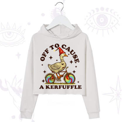 Purplehecate Off to Cause a Kerfuffle Goose Crop Hoodie