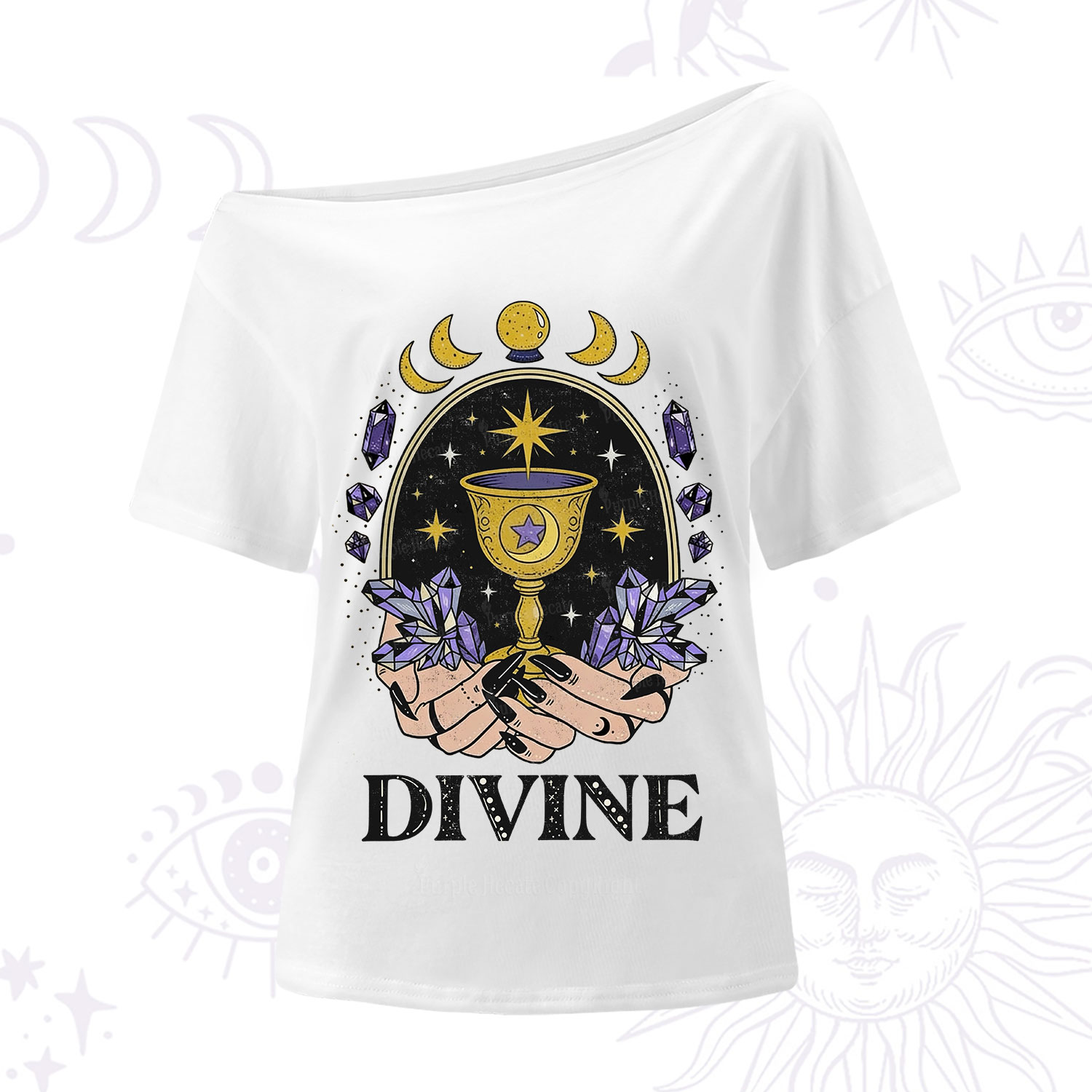 Purplehecate Divine Energy One Shoulder T-Shirt