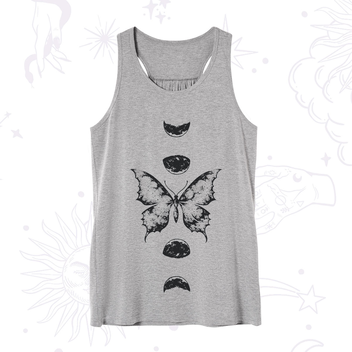 Purplehecate Lunar Butterfly Phases Tank