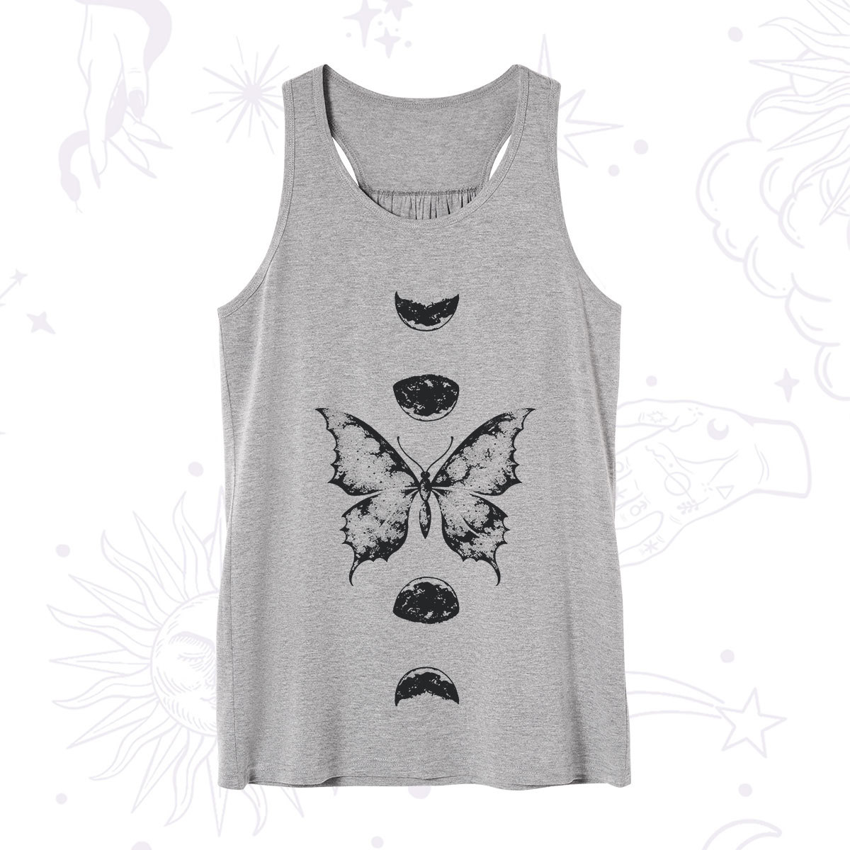 Purplehecate Lunar Butterfly Phases Tank