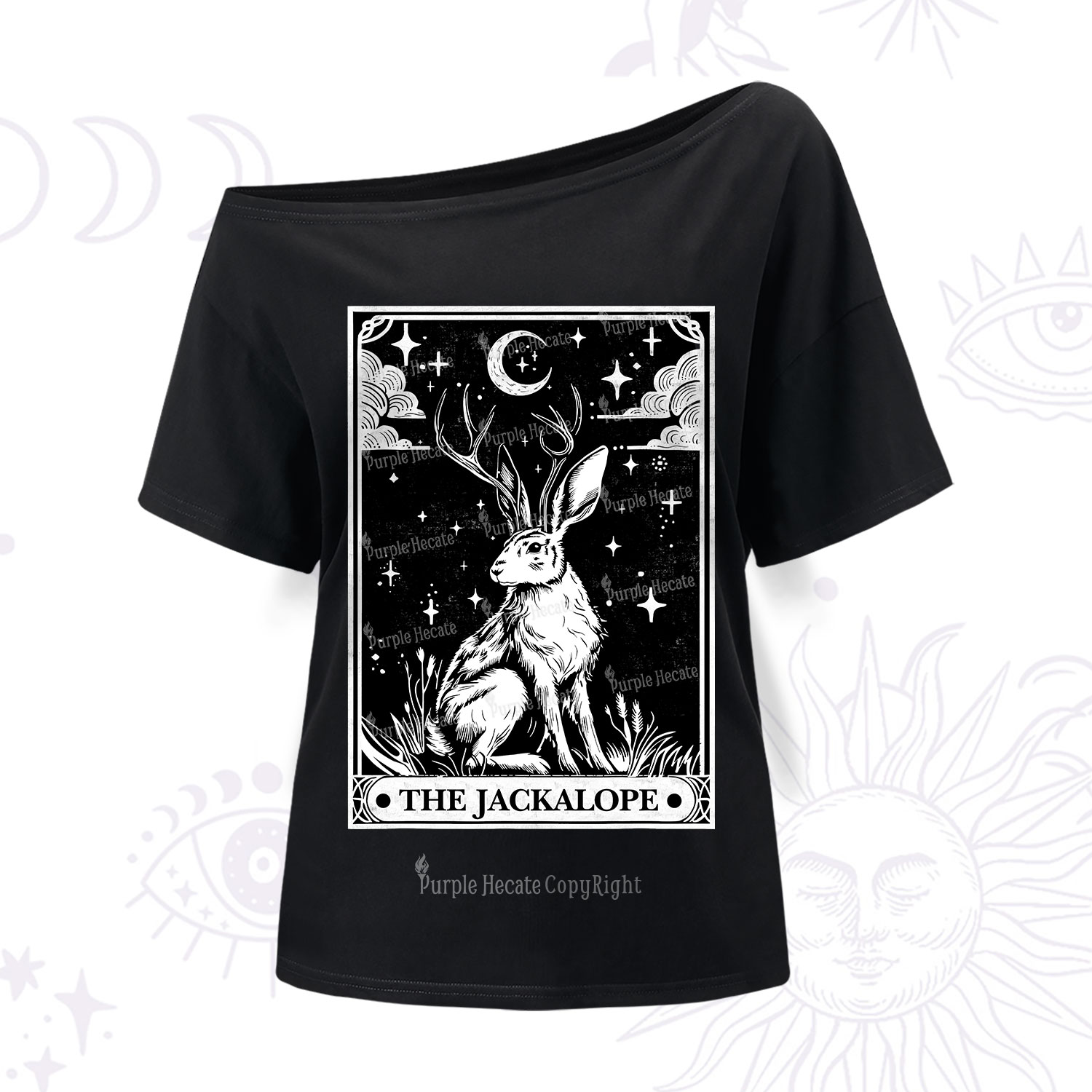 Purplehecate The Jackalope Tarot One Shoulder T-Shirt