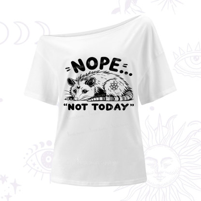 Purplehecate Not Today Possum One Shoulder T-Shirt