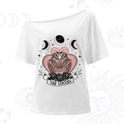 Purplehecate The Lovers of Skeletons One Shoulder T-Shirt