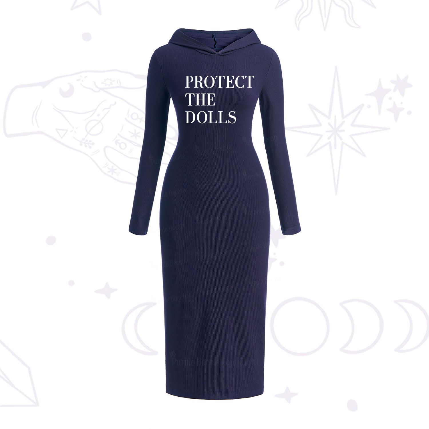 Purplehecate Protect The Dolls Hooded Knit Dress