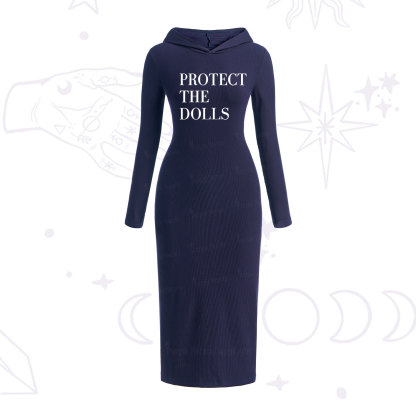 Purplehecate Protect The Dolls Hooded Knit Dress
