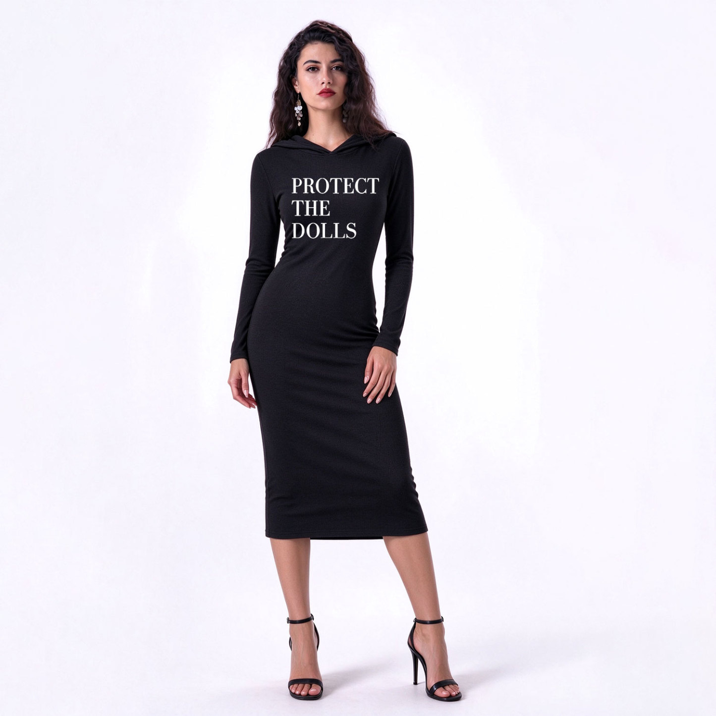 Purplehecate Protect The Dolls Hooded Knit Dress