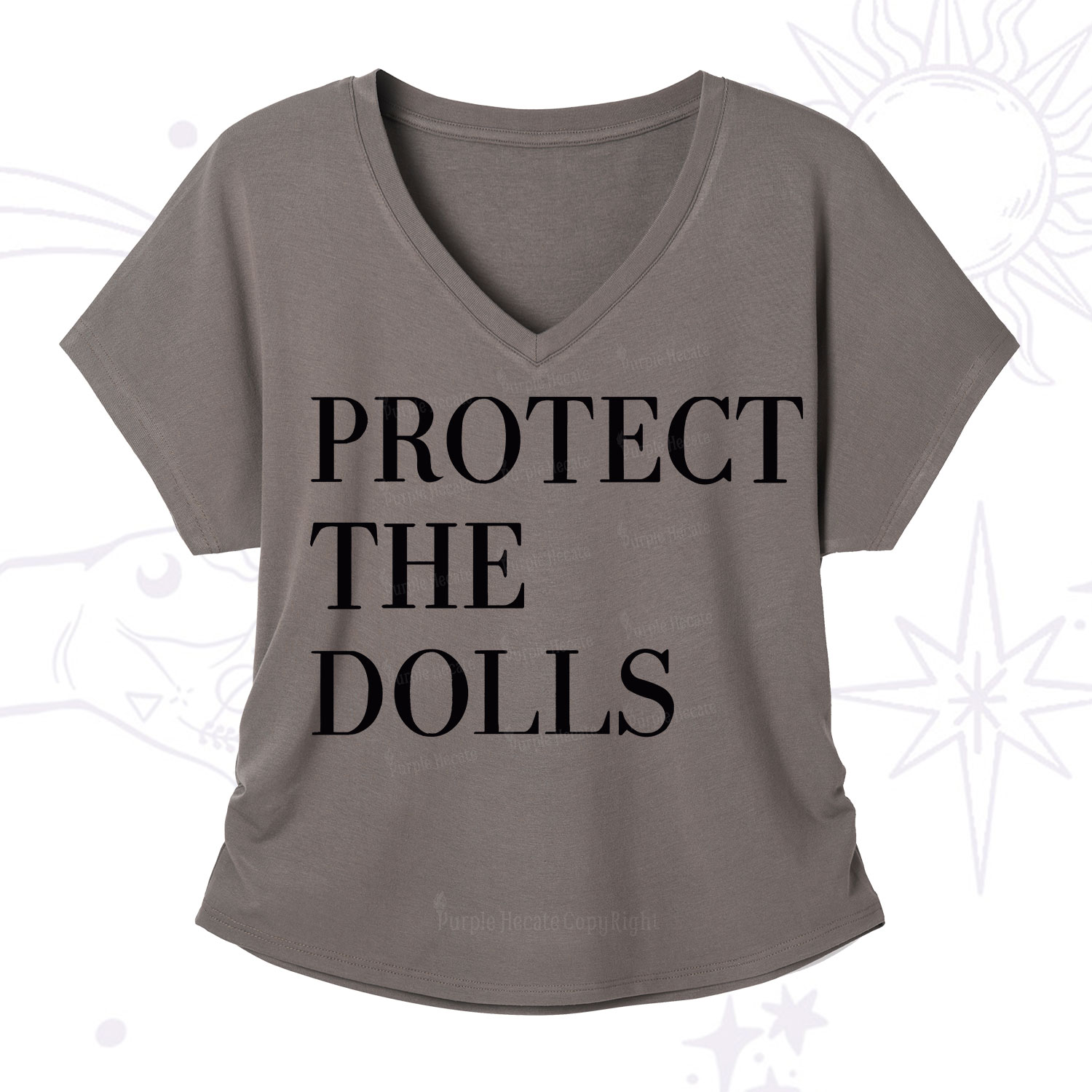 Purplehecate Protect The Dolls V-Neck T-Shirt