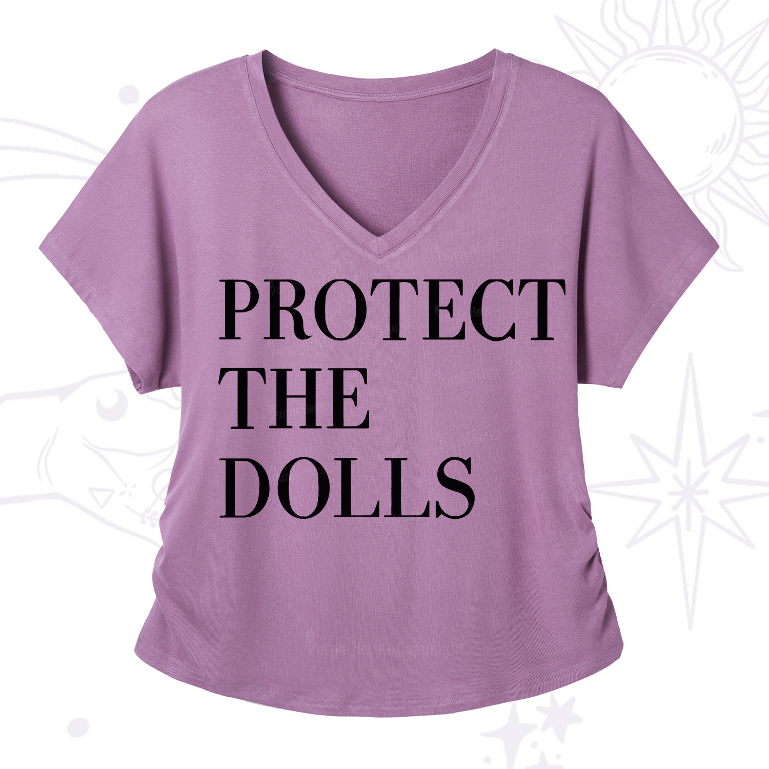 Purplehecate Protect The Dolls V-Neck T-Shirt