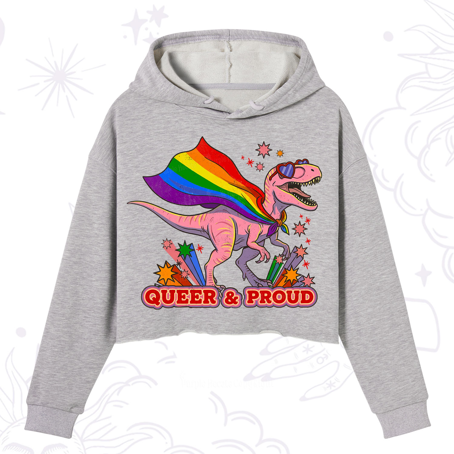 Purplehecate Queer and Proud Crop Hoodie