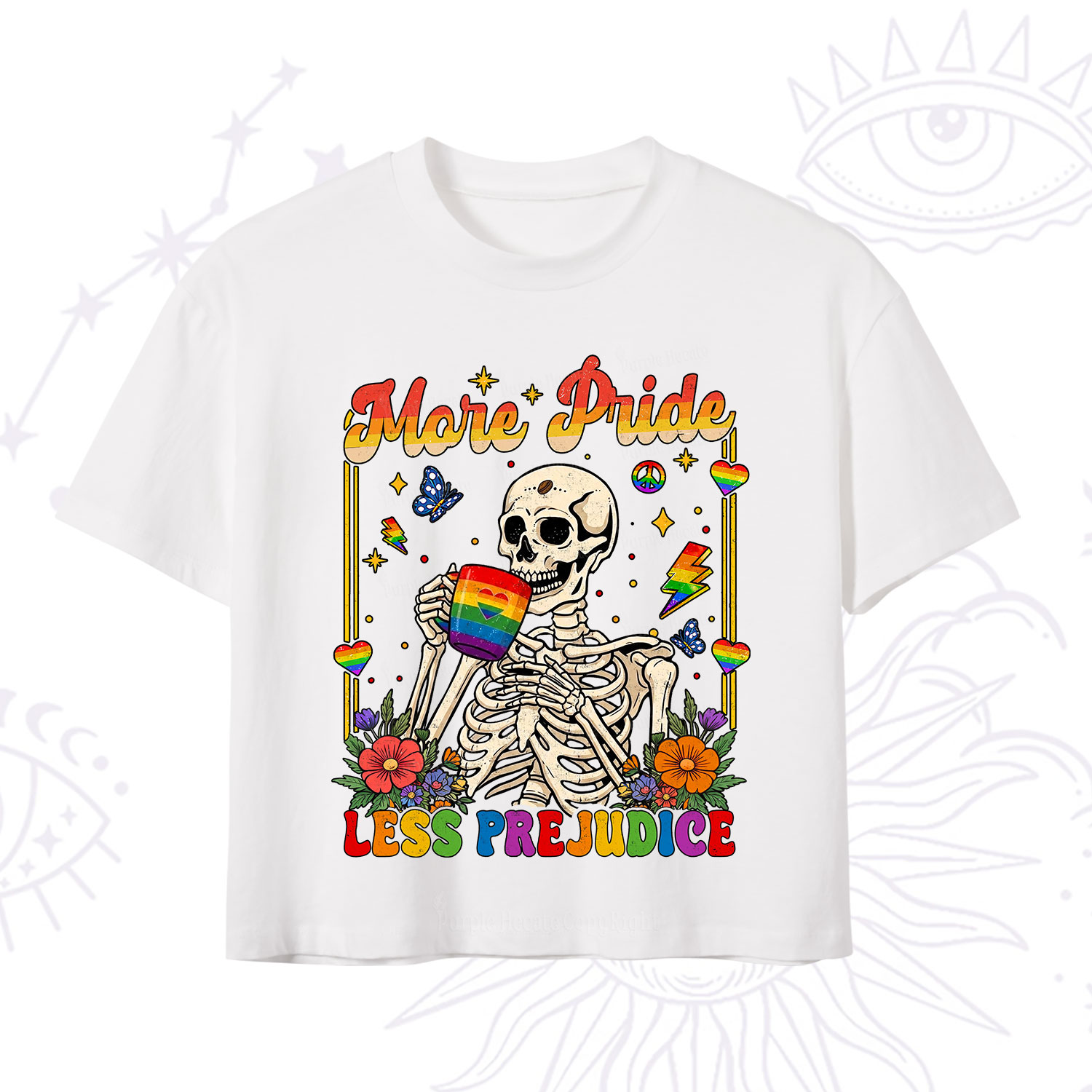 Purplehecate More Pride Less Prejudice Skeleton Crop T-Shirt