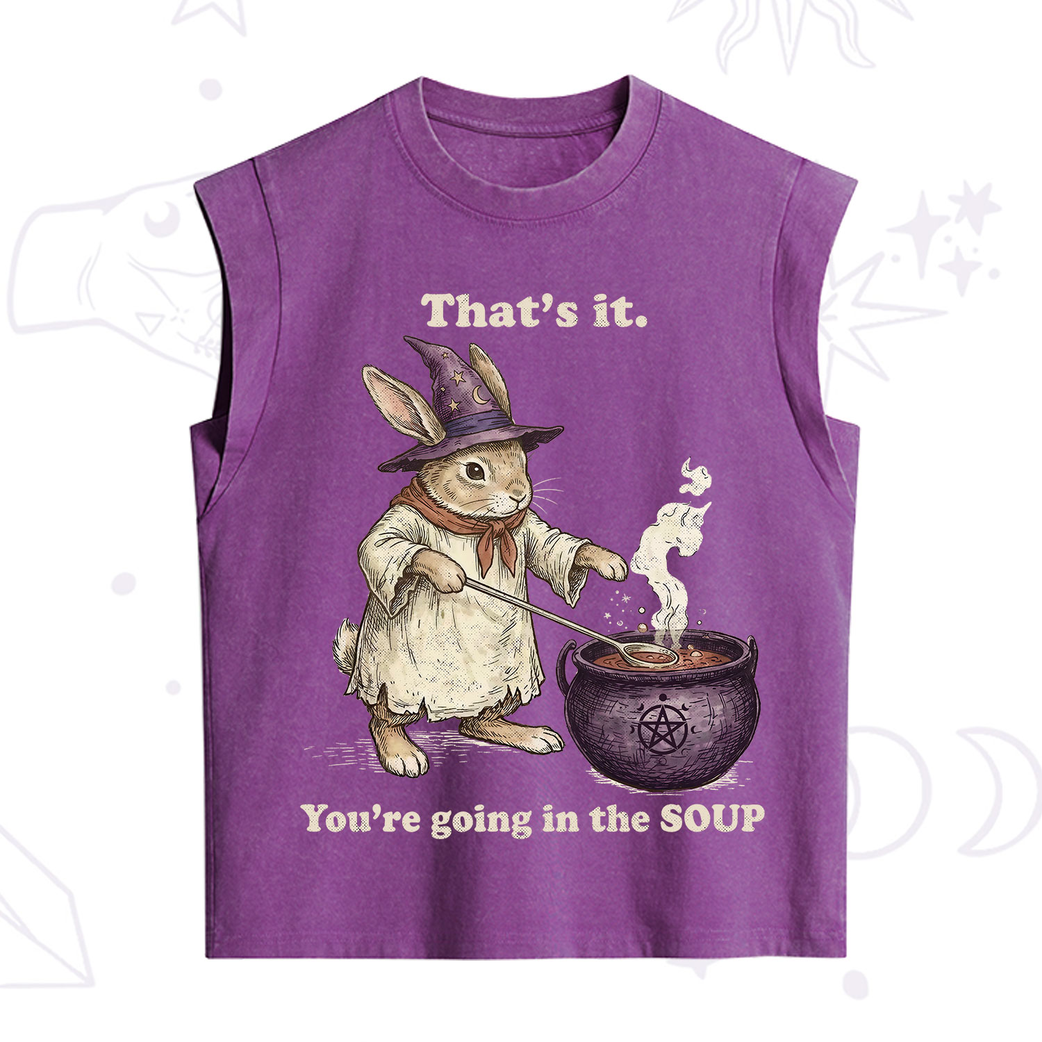Purplehecate That's It You're Going in the Soup Witch Bunny Vintage Washed Tank