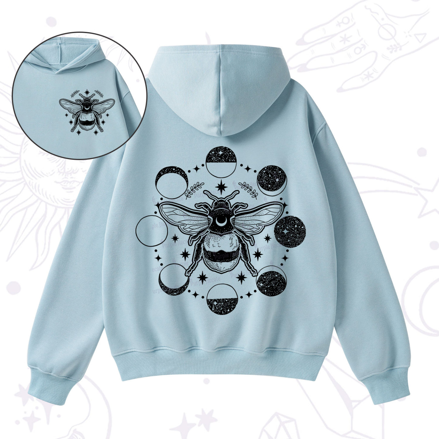 Purplehecate Moon Bee Fleece Hoodie Suit