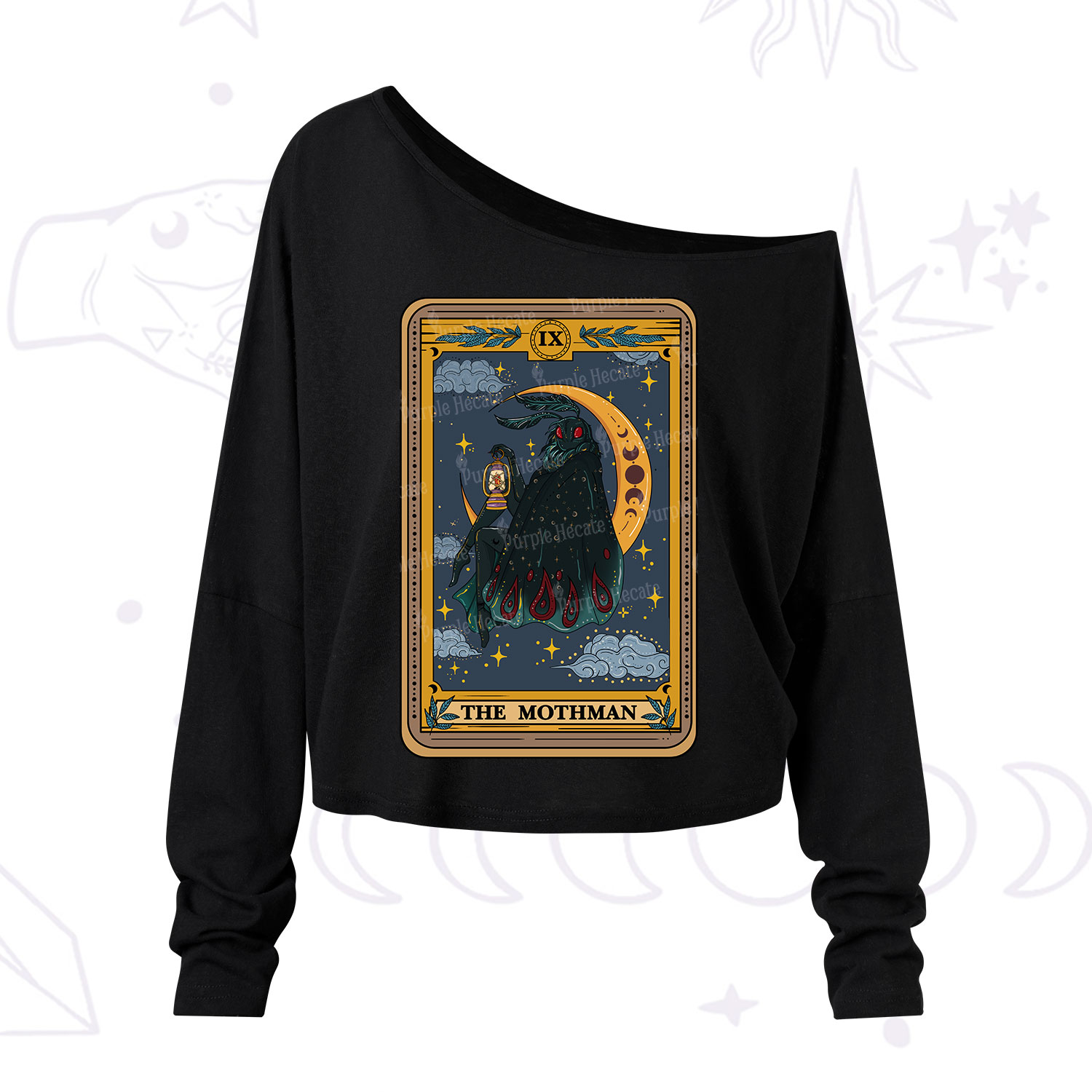 Purplehecate The Mothmen Tarot One Shoulder Long Sleeve Shirt