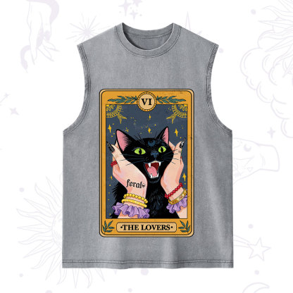 Purplehecate The Lovers Tarot Feral Cat Washed Tank