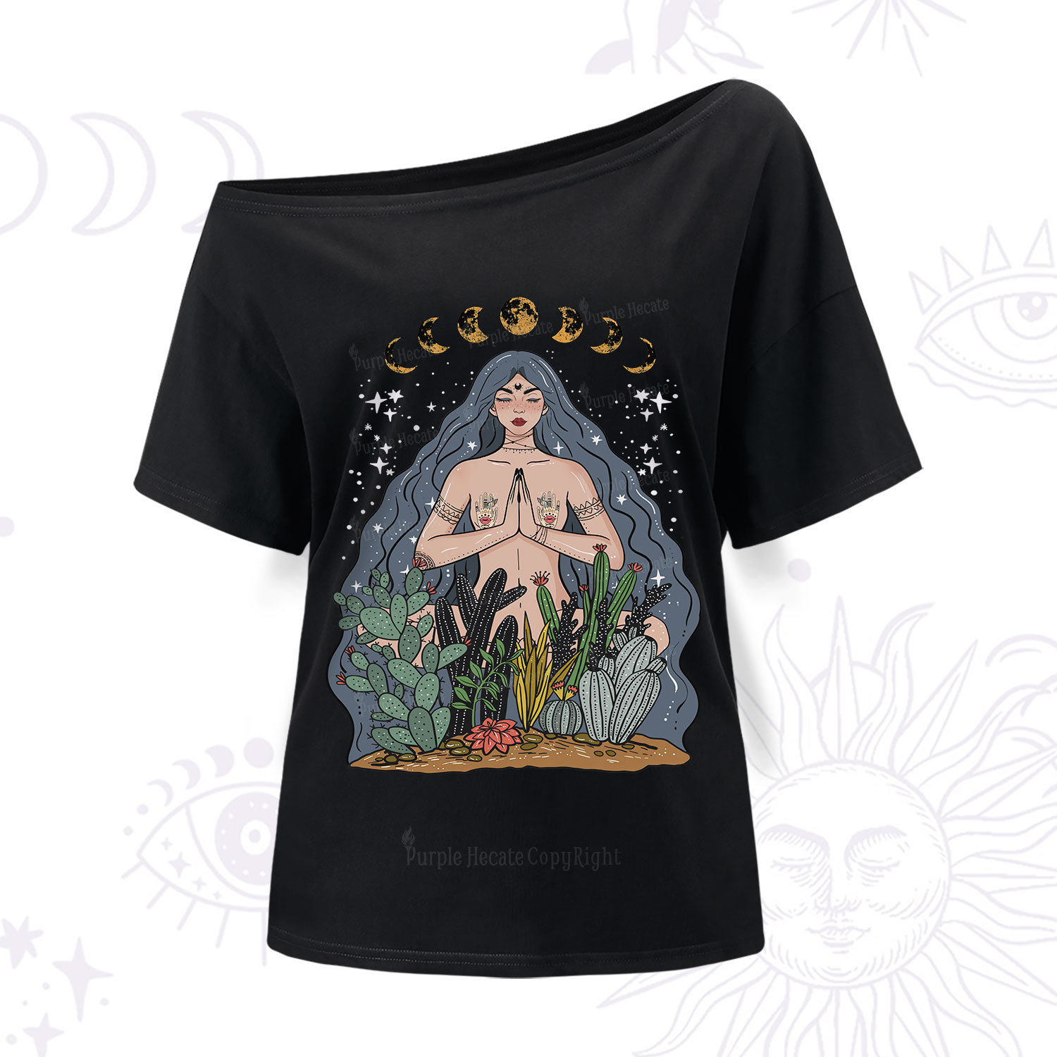 Purplehecate Goddess of Growth One Shoulder T-Shir