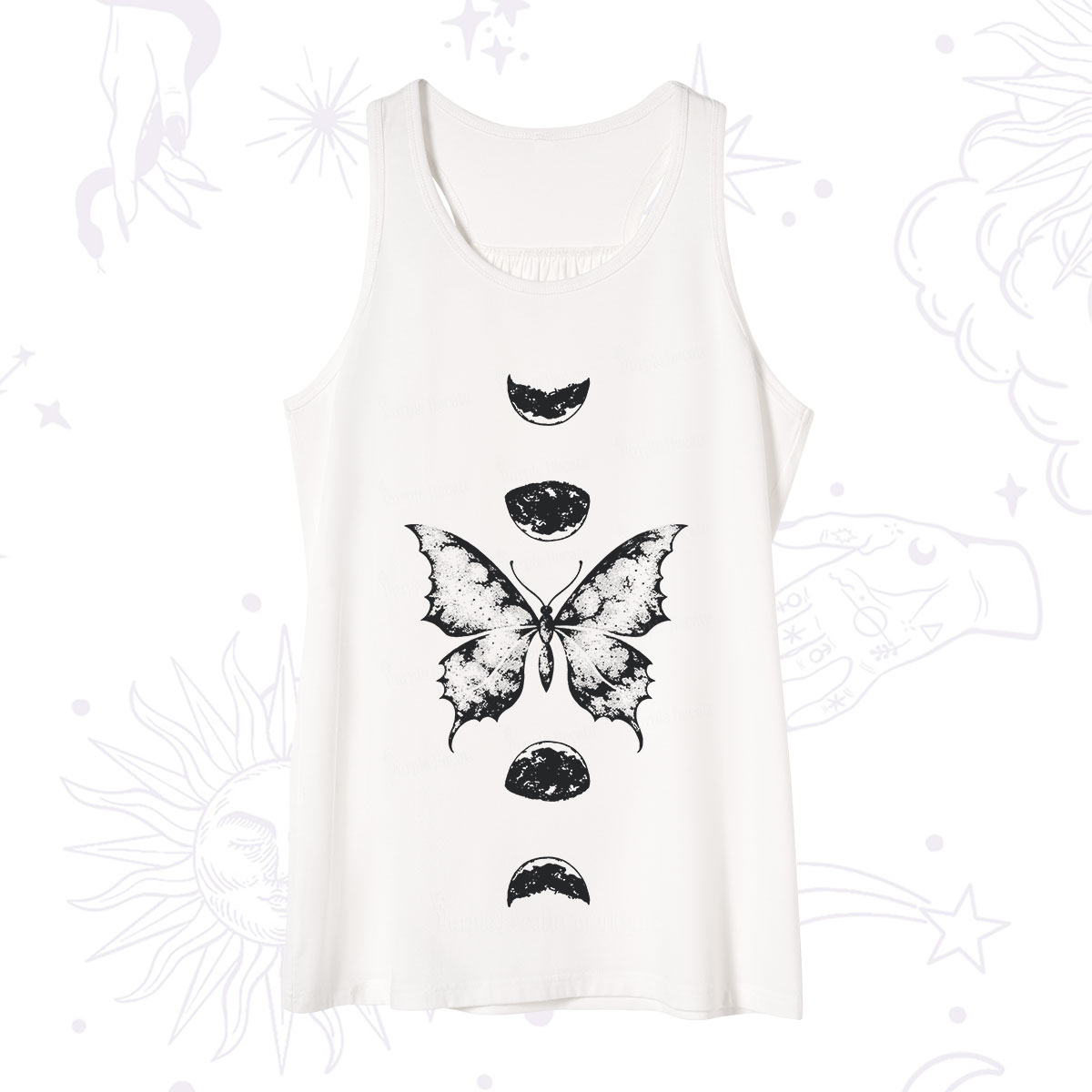 Purplehecate Lunar Butterfly Phases Tank