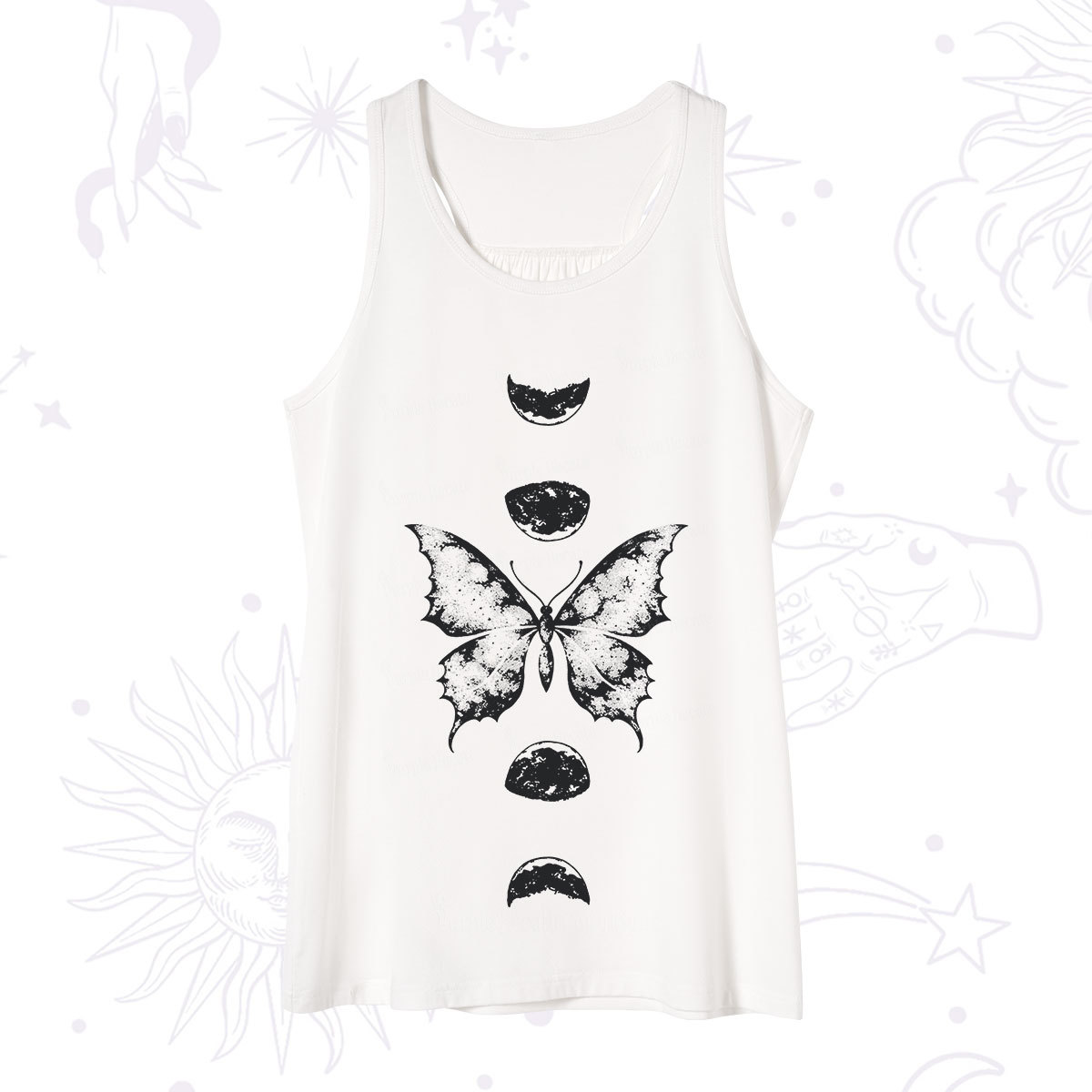 Purplehecate Lunar Butterfly Phases Tank
