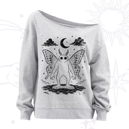 Purplehecate Celestial Cryptid Mothman Off The Shoulder Sweatshirt