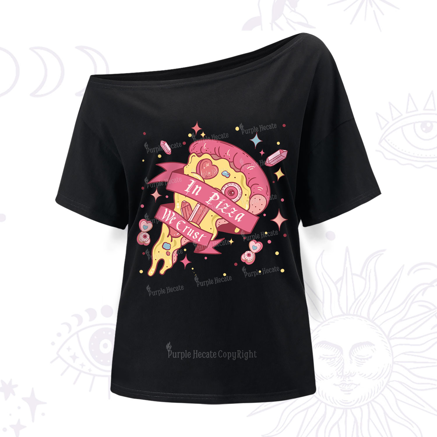 Purplehecate In Pizza We Crust Valentine One Shoulder T-Shirt