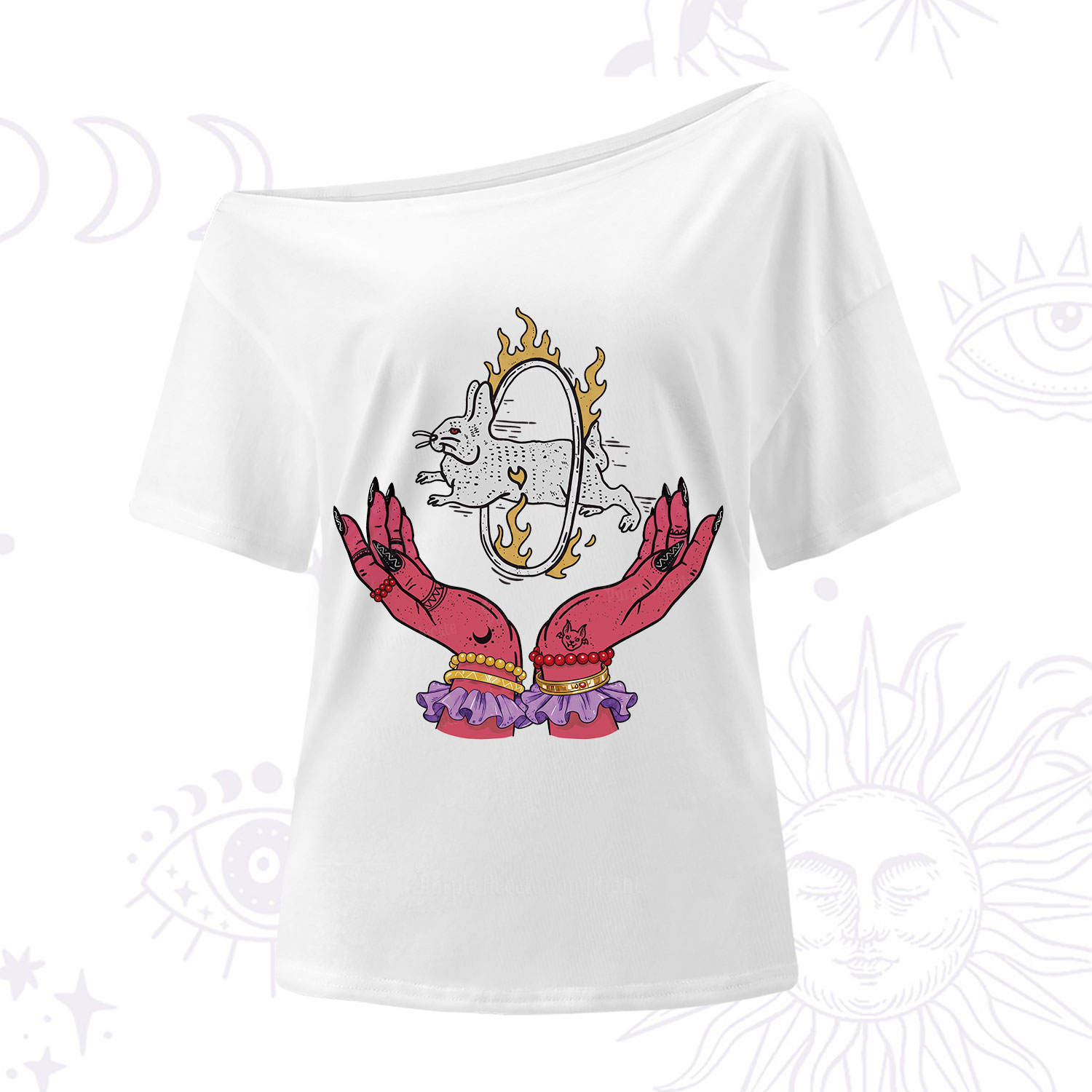 Purplehecate Remera Save The Rabbit One Shoulder T-Shirt
