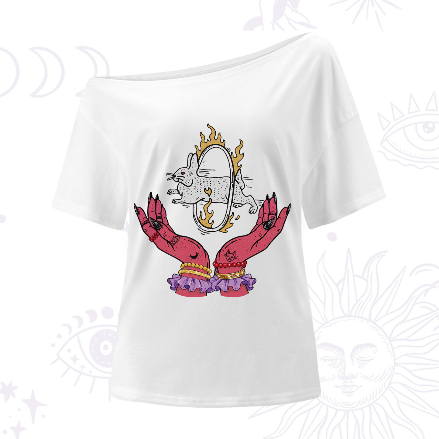 Purplehecate Remera Save The Rabbit One Shoulder T-Shirt