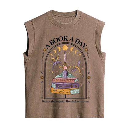 Purplehecate A Book A Day Keeps The Mental Breakdown Vintage Washed Tank