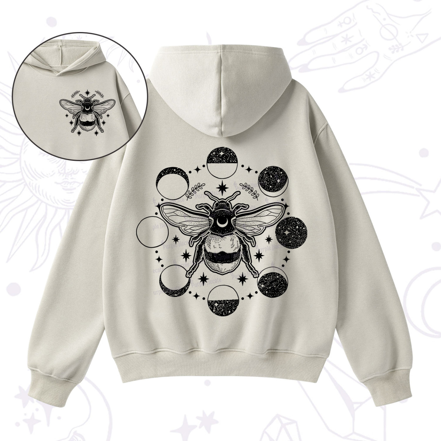 Purplehecate Moon Bee Fleece Hoodie Suit