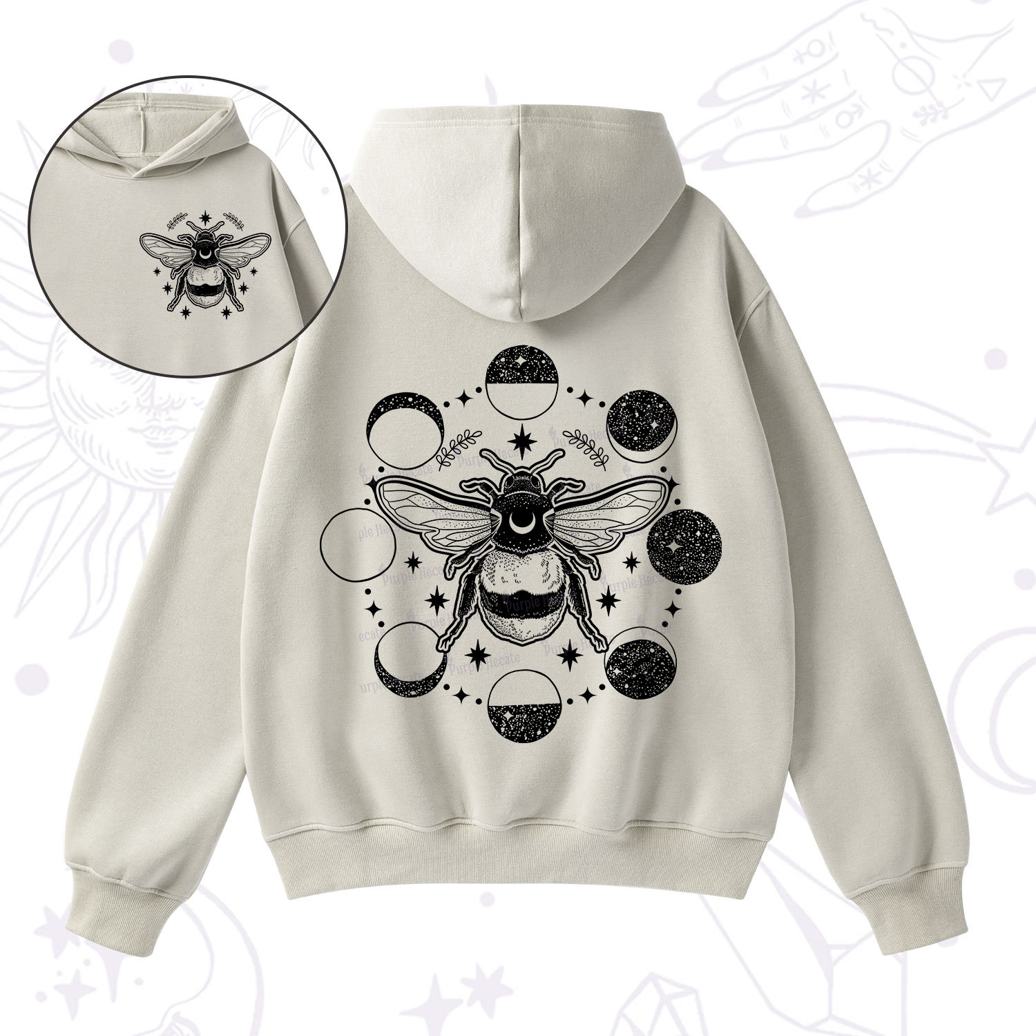 Purplehecate Moon Bee Fleece Hoodie Suit