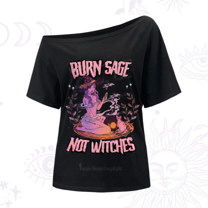 Purplehecate Burn Sage Not Witches One Shoulder T-Shirt