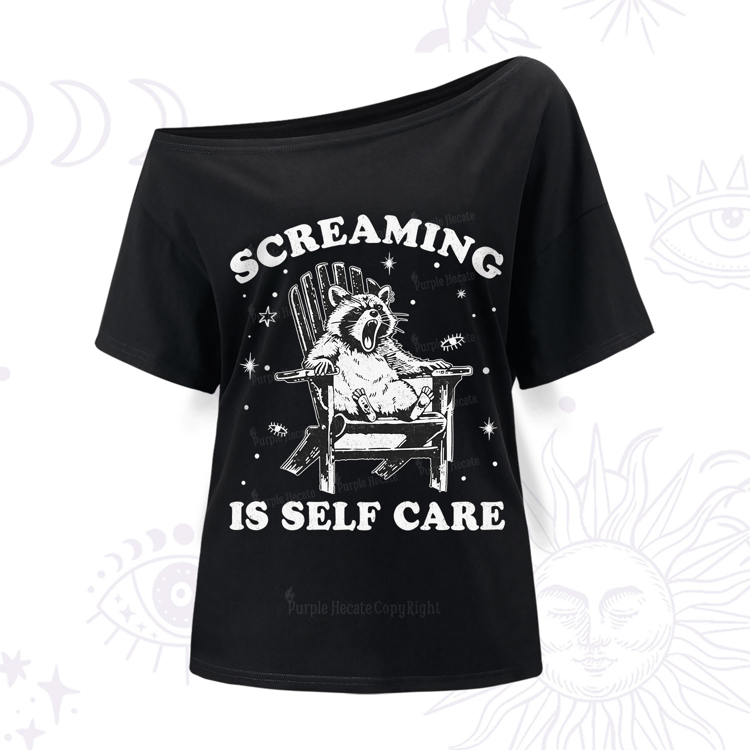Purplehecate Screaming is Self Care One Shoulder T-Shirt