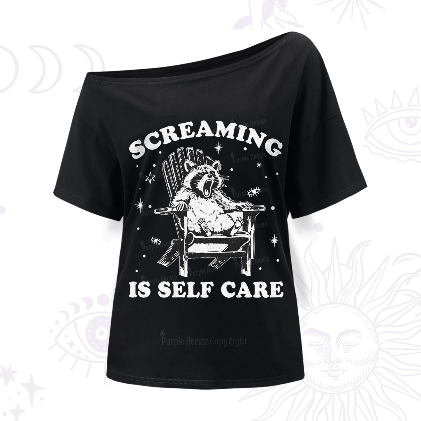 Purplehecate Screaming is Self Care One Shoulder T-Shir