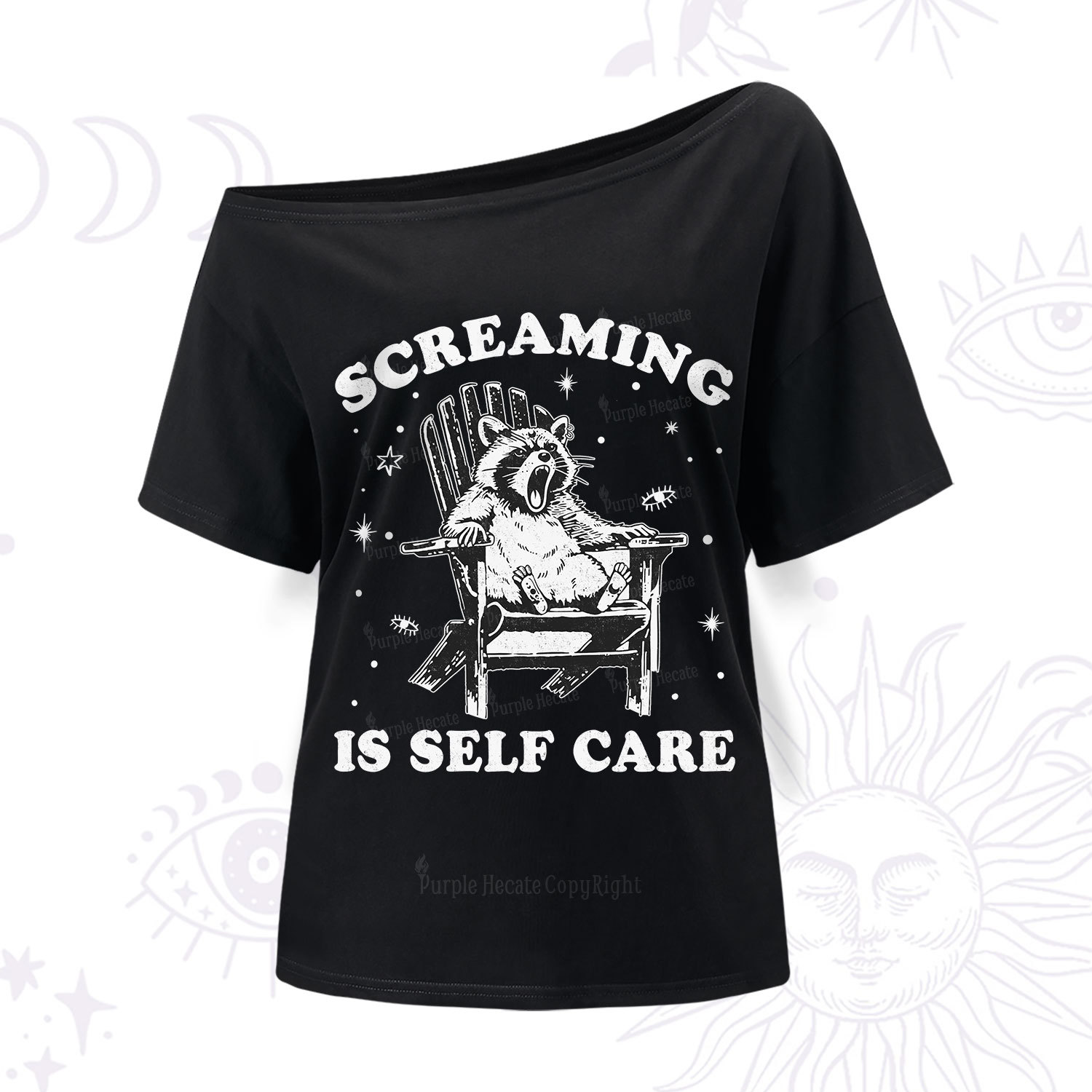 Purplehecate Screaming is Self Care One Shoulder T-Shir