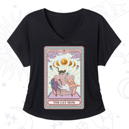 Purplehecate The Cat Mom Tarot V-Neck T-Shirt