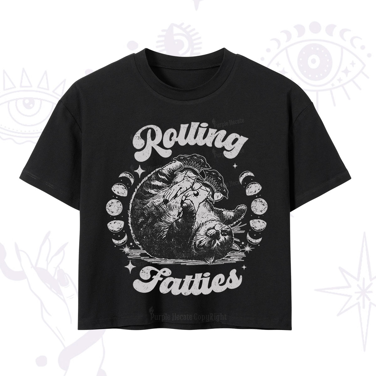 Purplehecate Funny Rolling Fatties Crop T-Shirt