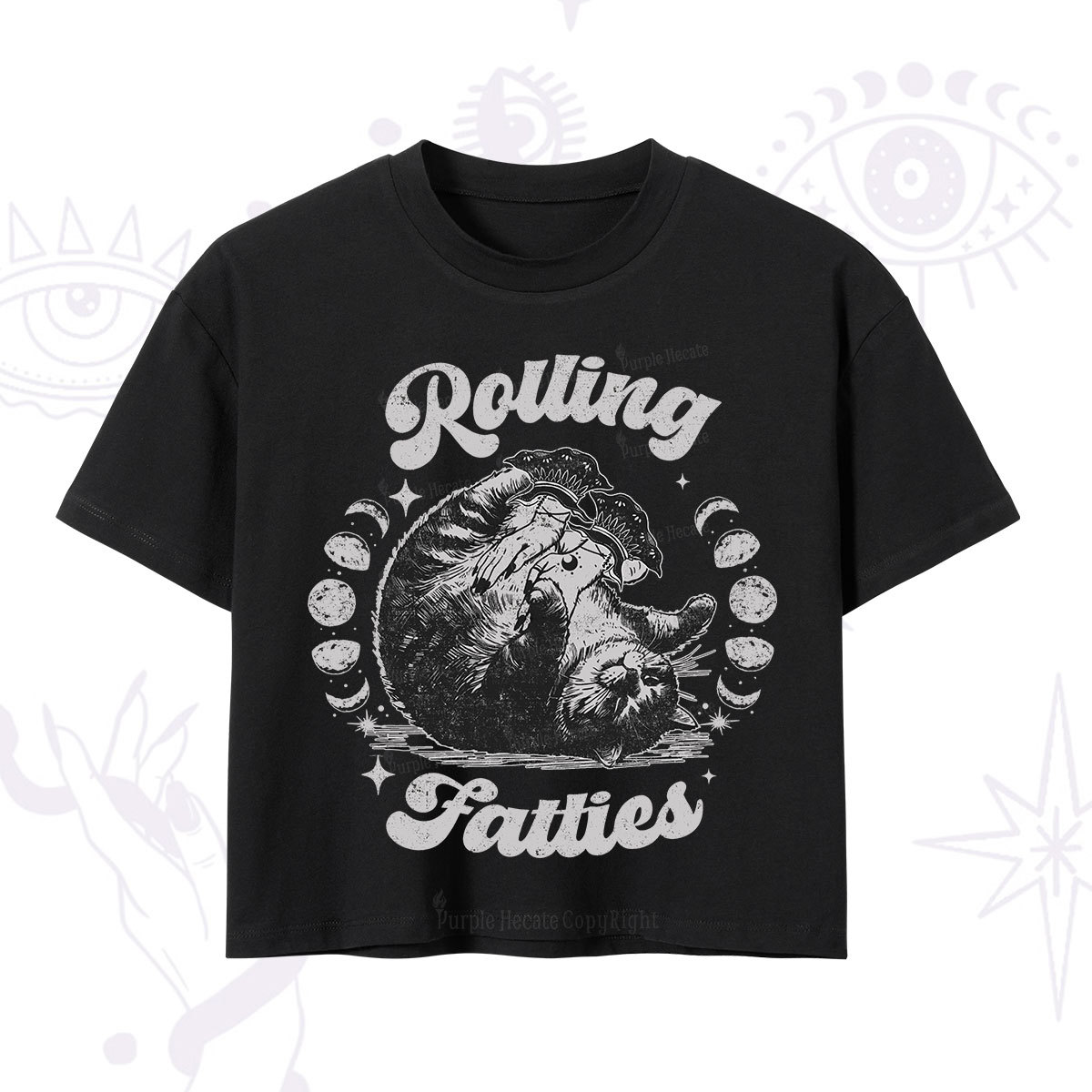 Purplehecate Funny Rolling Fatties Crop T-Shirt