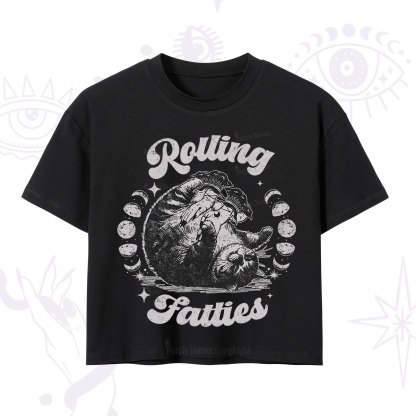 Purplehecate Funny Rolling Fatties Crop T-Shirt