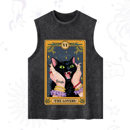 Purplehecate The Lovers Tarot Feral Cat Washed Tank